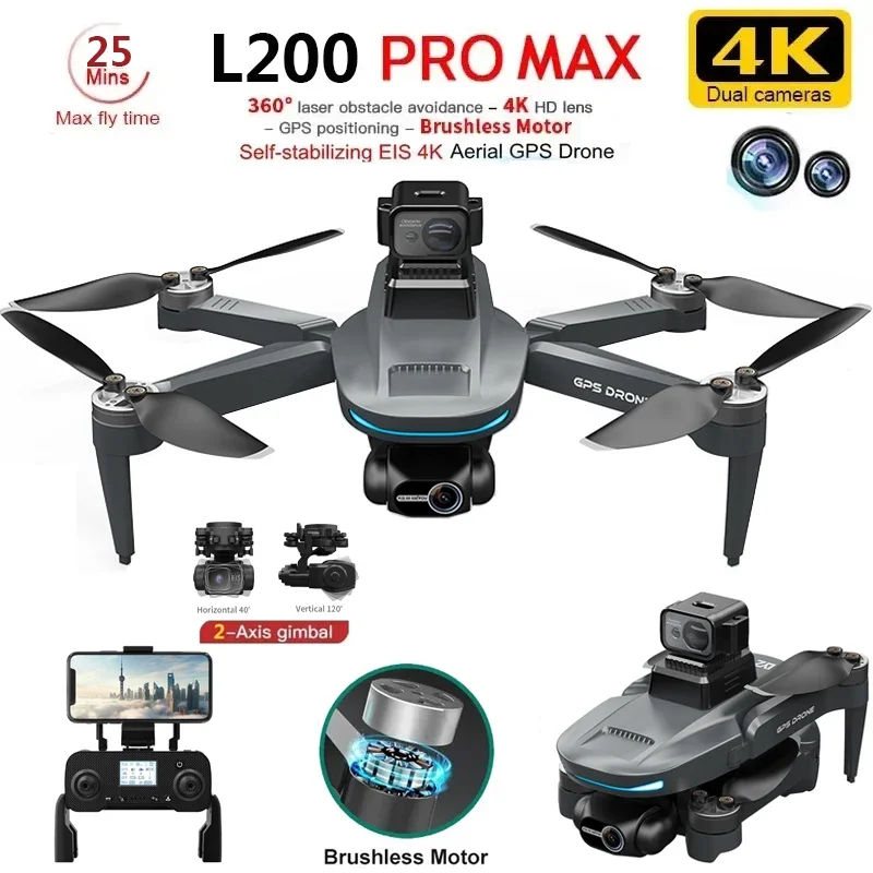 L200 PRO MAX Drone 4K 2-Axis P - Drone Gimbal Brushless のレビューと価格