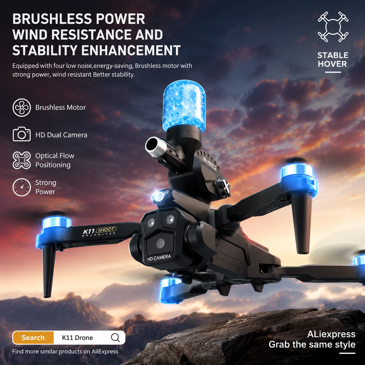 K11MAX Drone with Water Bombs  - Drone Gimbal Mount のレビューと価格