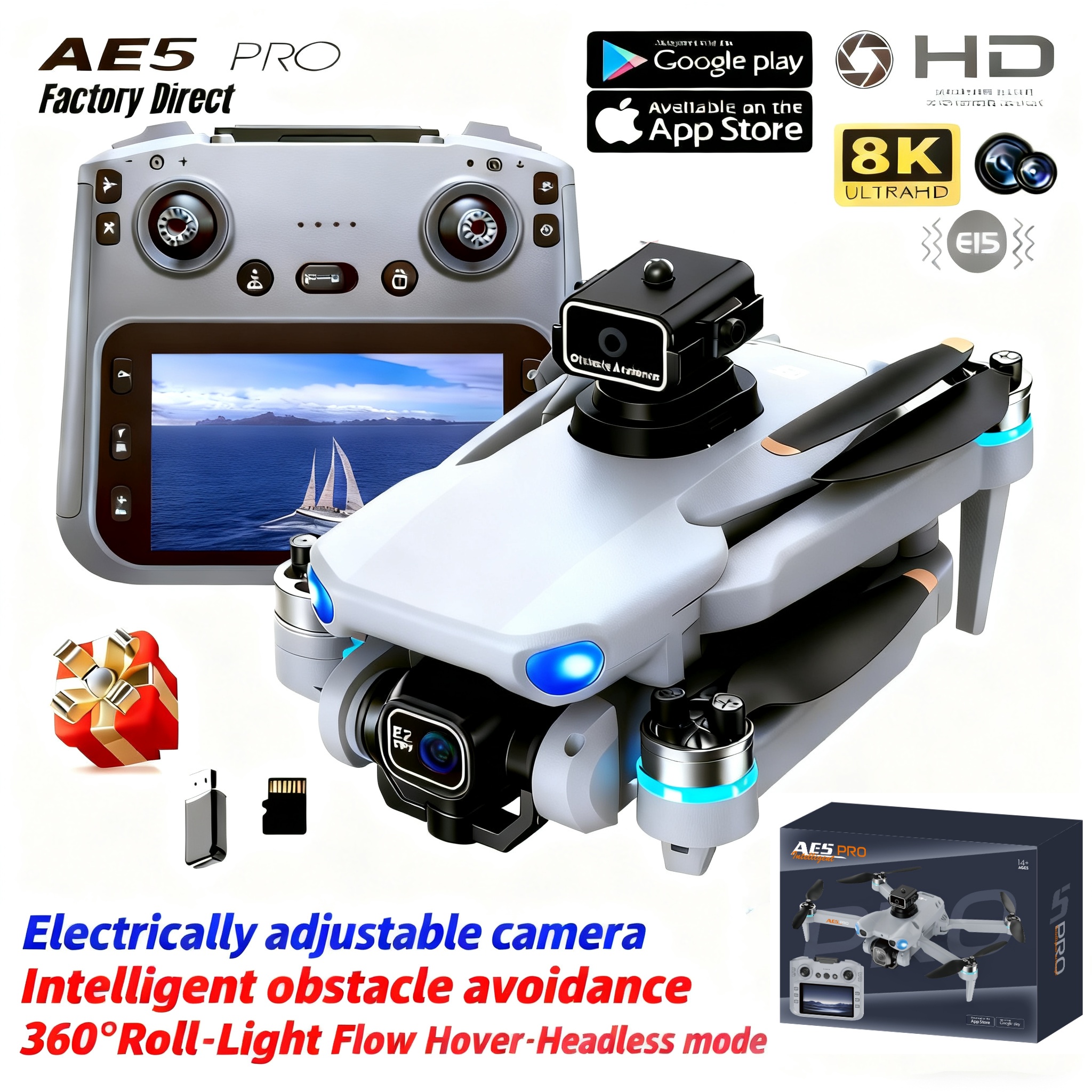 2026 New AE5 Pro Drone 8K HD 4 - Drone Gimbal 2 Axis のレビューと価格