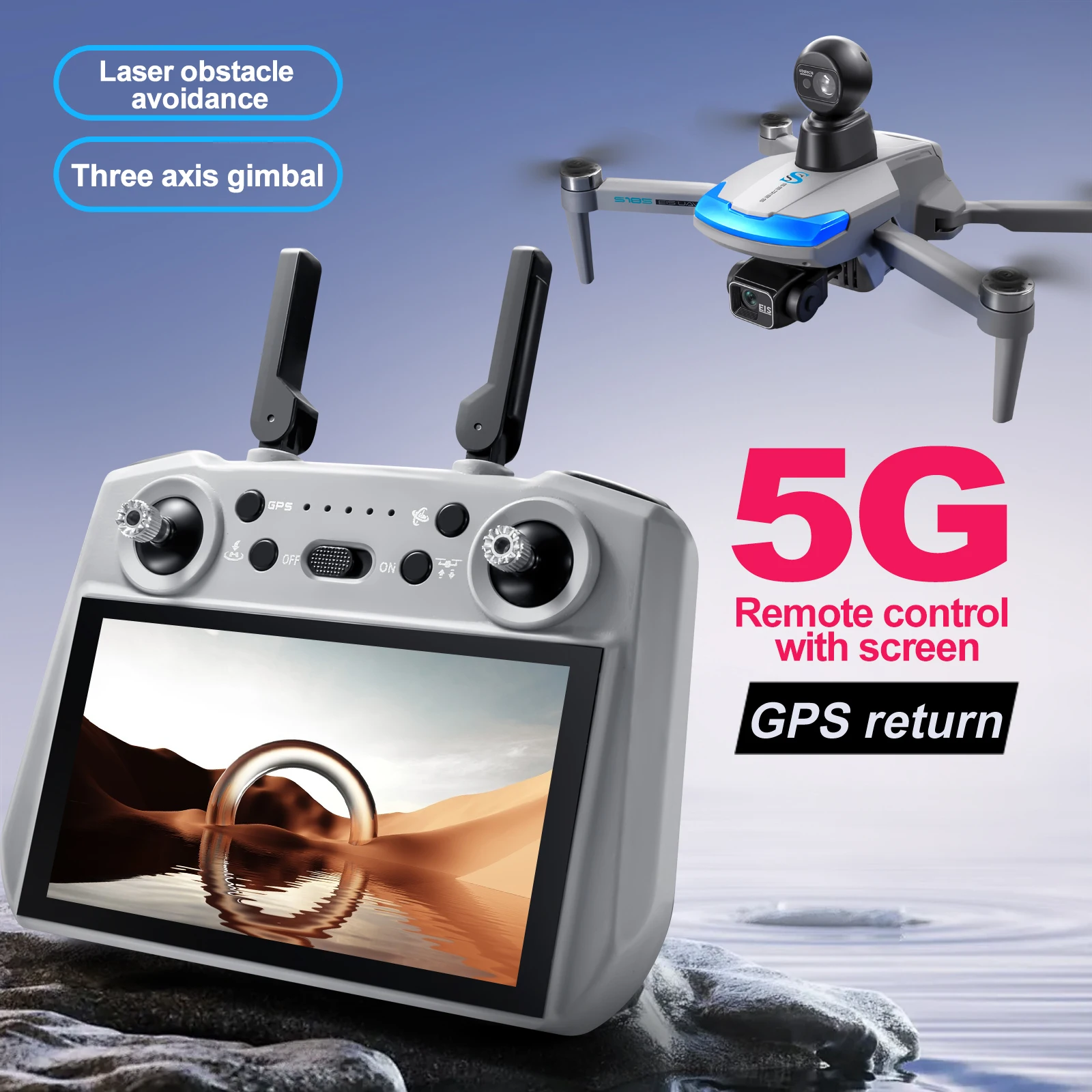 S185 Professional Drone 2.7K H - Drone Gimbal 3 Axis のレビューと価格