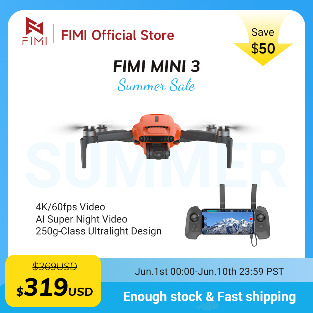FIMI MINI 3 Camere drone 4K 60 - Drone Gimbal 3 Axis のレビューと価格