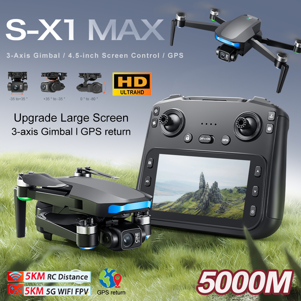 New S-X1 MAX Drone GPS 8K Prof - Drone Gimbal Brushless のレビューと価格